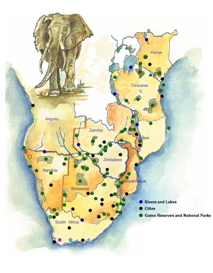 Detailed Map Of Wildlife Areas Black Pot Safaris Detailed Map Of Wildlife Areas Black Pot Safaris